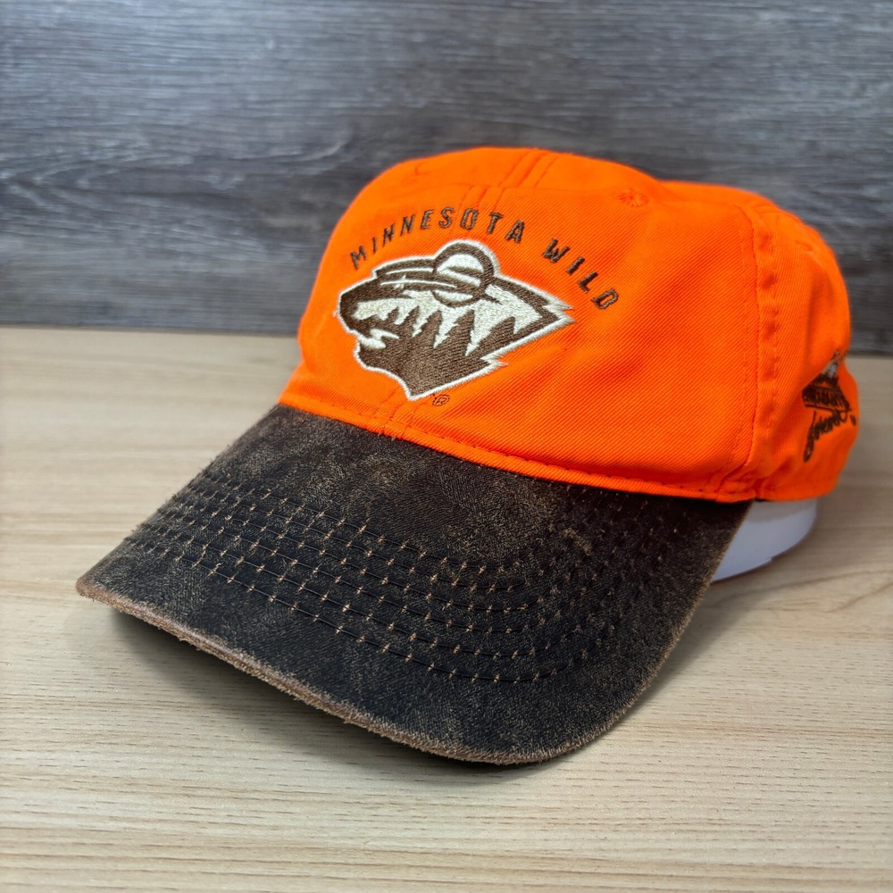 Minnesota Wild Hat Cap Strap Back Orange‎ Blaze NHL Hockey Hunting Pheasants